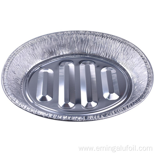 Oval turkey foil pan for food cooking
